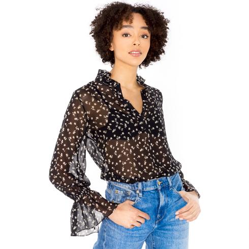 BLUSE, schwarz