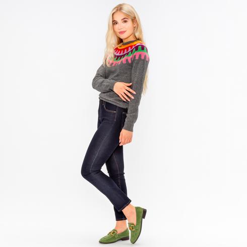 PULLOVER, grau multi