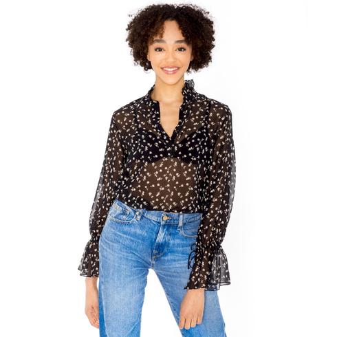 BLUSE, schwarz