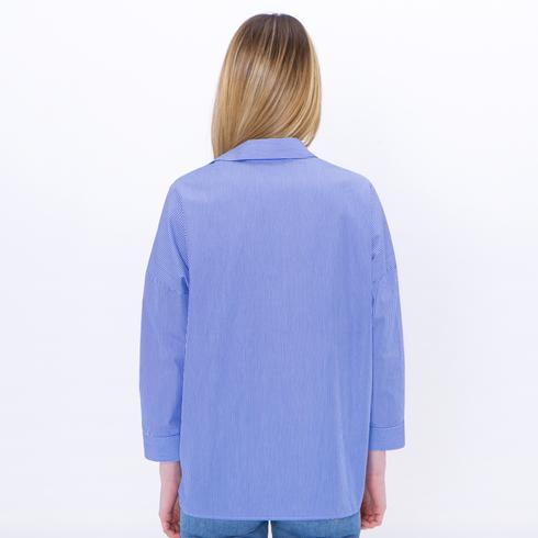 Blouse, blue-white