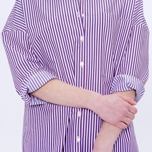 Blouse, navy-white-red