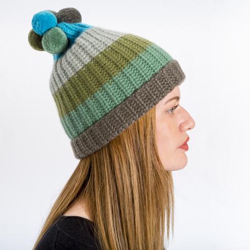 MÜTZE, grün multi