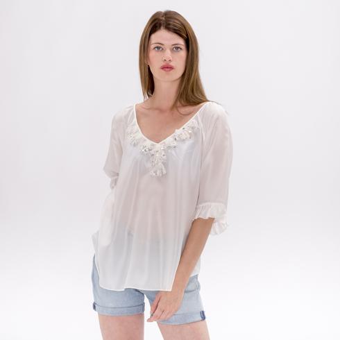 BLUSE, weiß