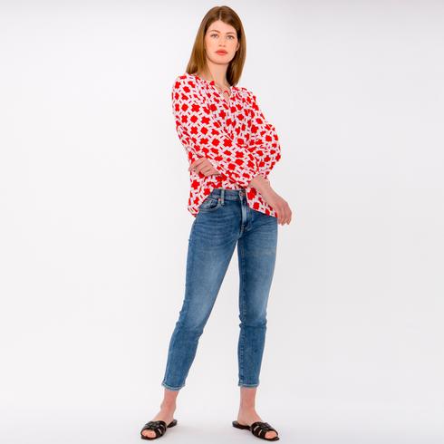 BLUSE, rot multi