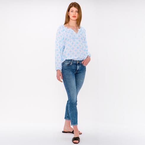 BLUSE, hellblau multi