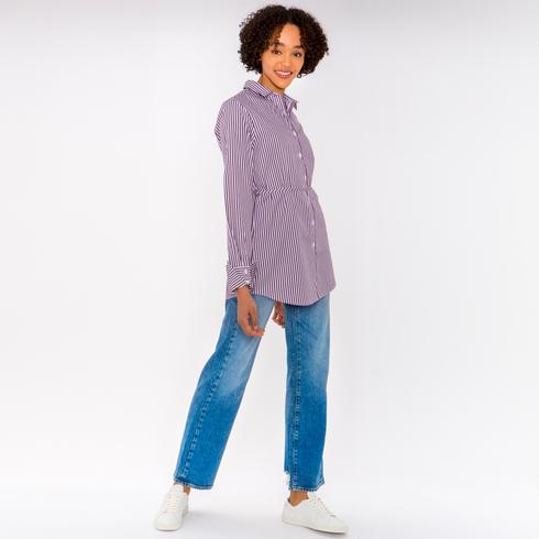 Blouse, navy-white-red
