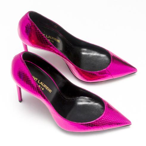 PUMPS, metal fuxia flash
