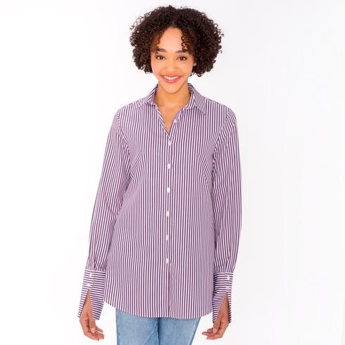 Blouse, navy-white-red