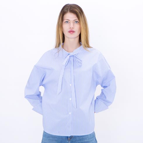 BLUSE, lightblue-white