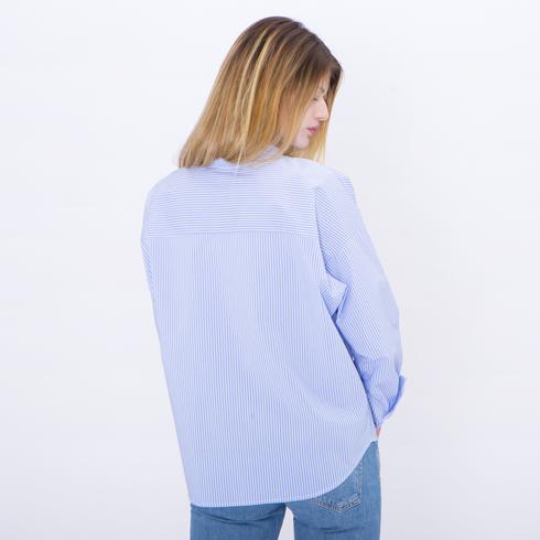 BLUSE, lightblue-white