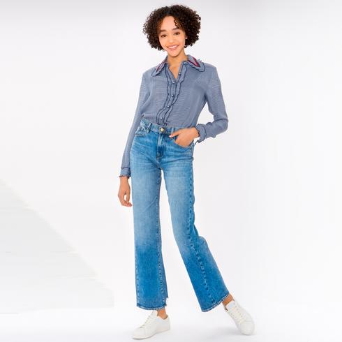 Blouse, navy-blue