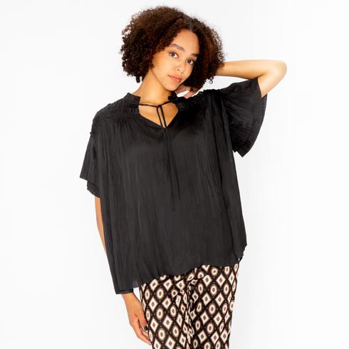 BLUSE, schwarz