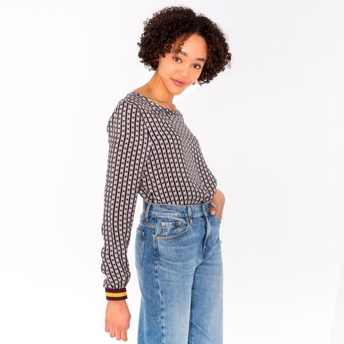 Blouse, grey black