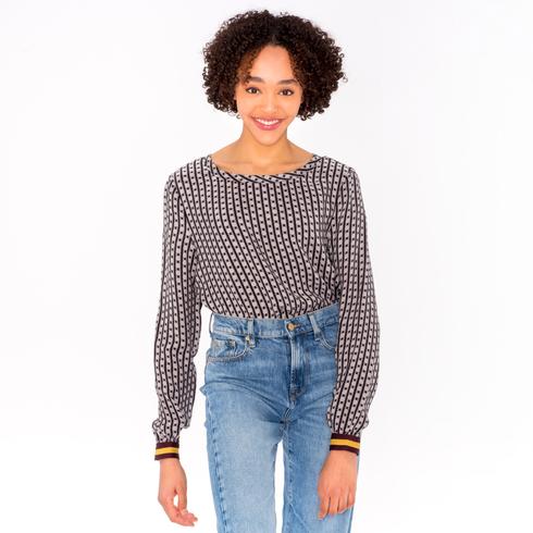 Blouse, grey black