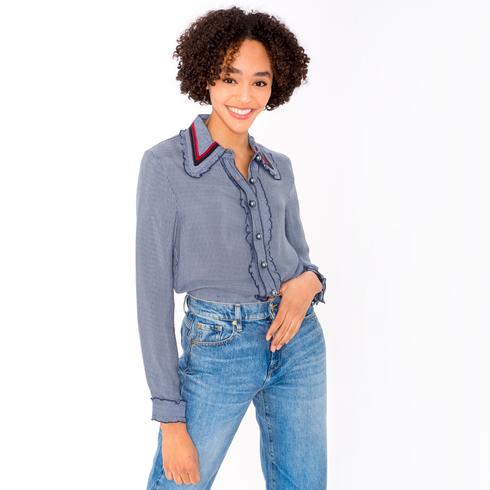 Blouse, navy-blue