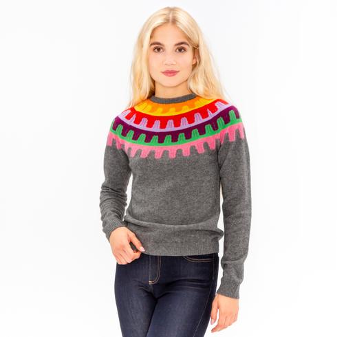 PULLOVER, grau multi