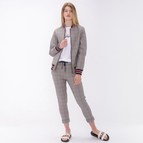 Sweat Jacket, checked-with-navy