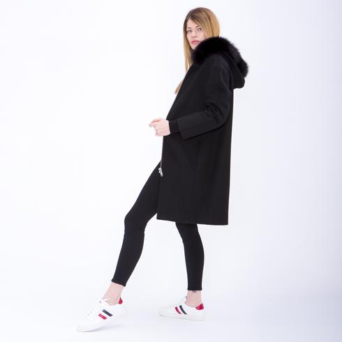Coat (Hoody & Fur), black