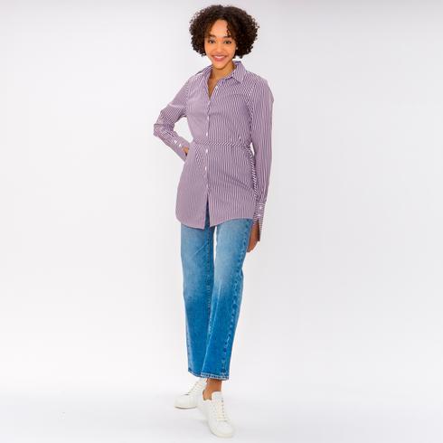 Blouse, navy-white-red
