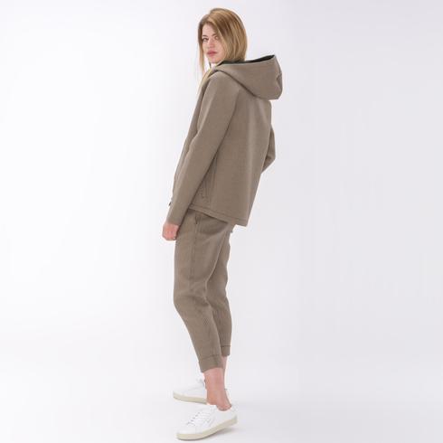 Sweat Scuba Hoody Jacket, pepita-tanne