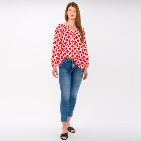 BLUSE, rot multi