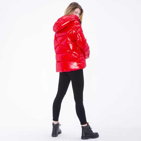 DAUNENJACKE, rot metal
