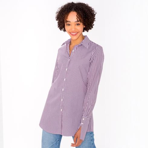 Blouse, navy-white-red