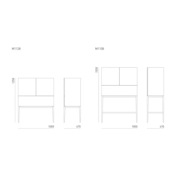 Maße nordischer Schrank Cabinet MINT LARGE