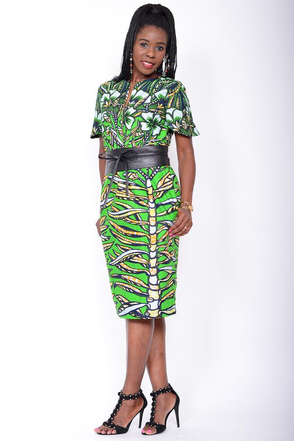 Grünes Afrikanisches Kleid Samara