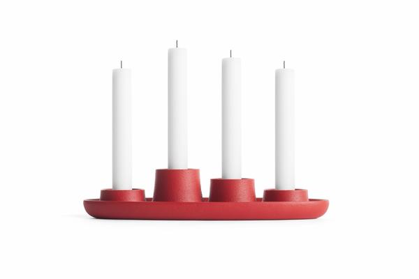 Kerzenständer rot metall advent