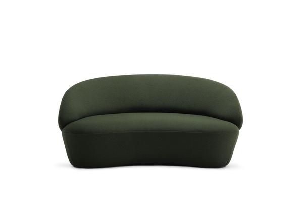 Rundes 2er Designersofa NAIVE in moosgrün