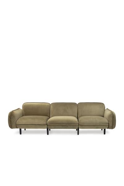 3er Designersofa BEAN in grün mit modularem Aufbau