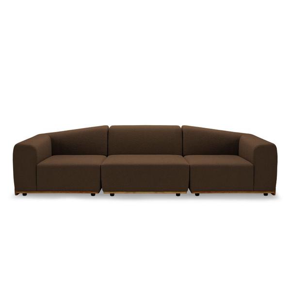 3er-Sofa Wohnzimmer dunkelbraun