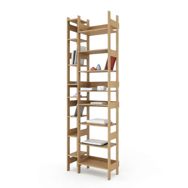 Kleines Regal für Wohn- und Arbeitszimmer aus Massivholz in Eiche