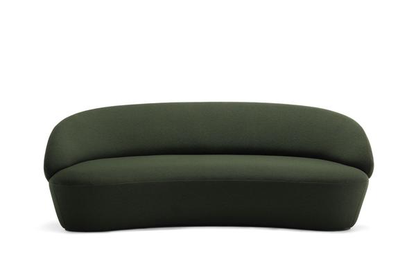 Rundes 3er Designersofa NAIVE in moosgrün