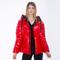 DAUNENJACKE, rot metal