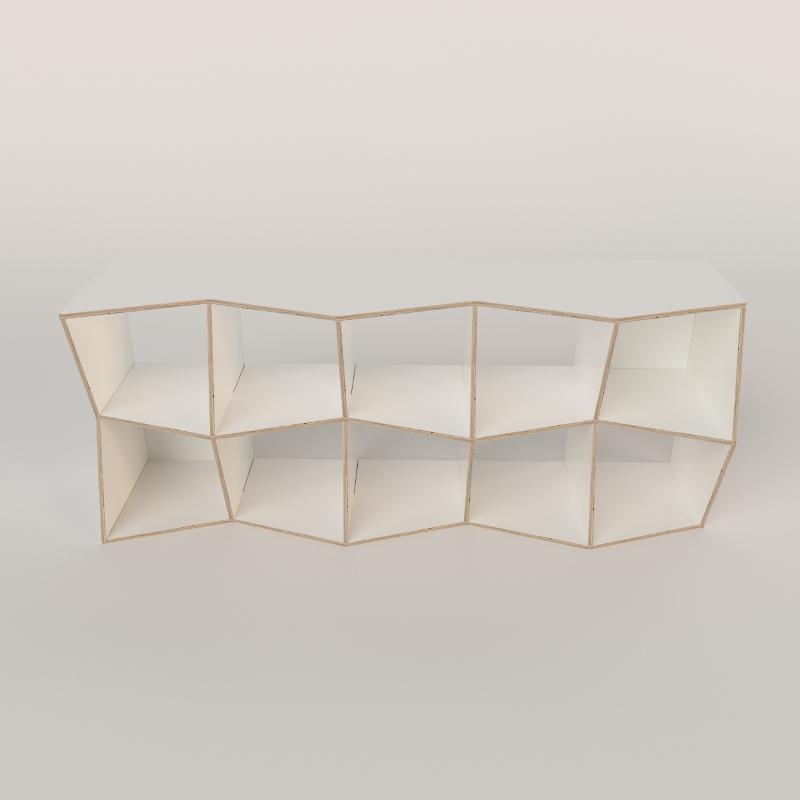 kleines Regal für Wand und Boden Holz weiß