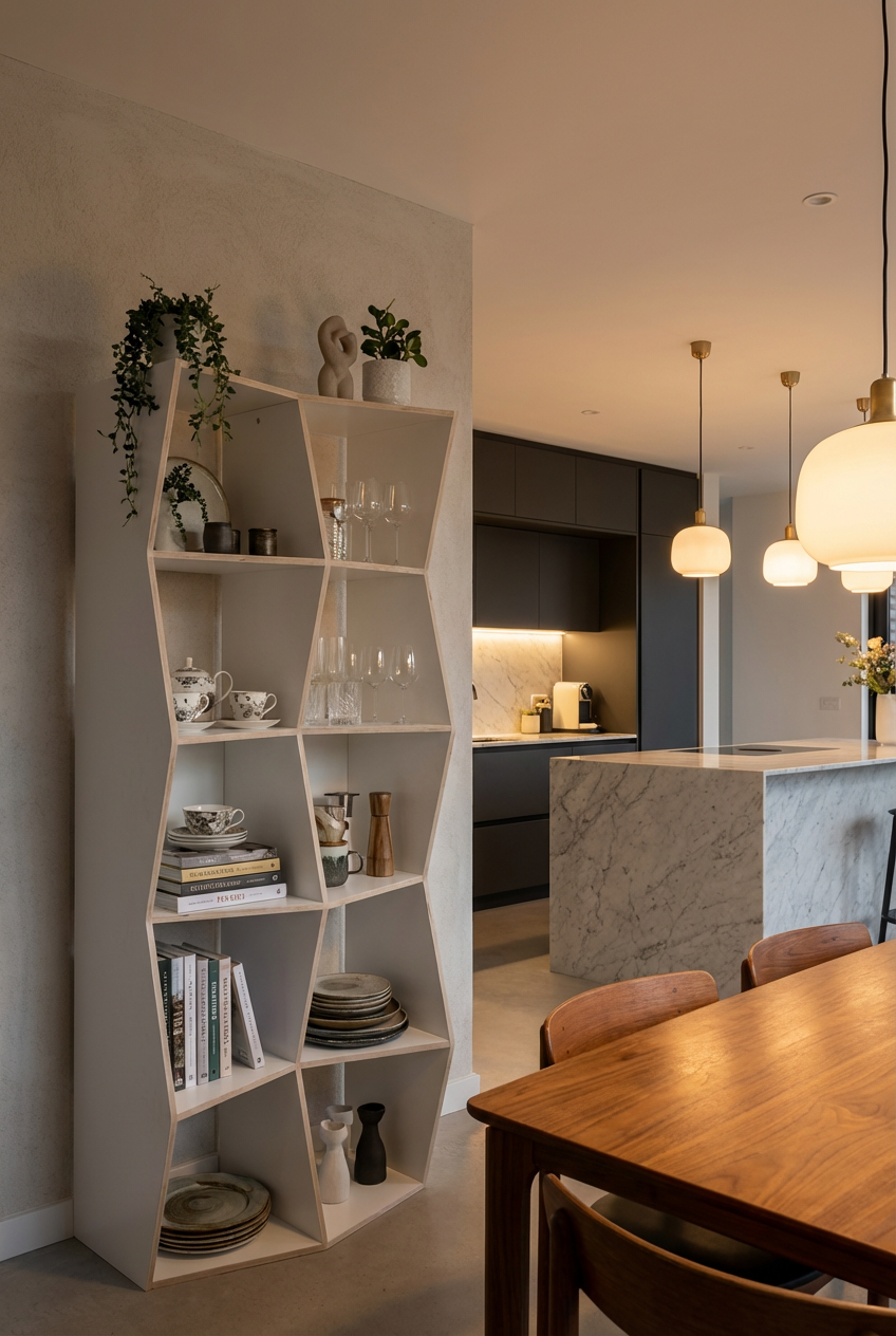 Bücherregal Holz MESH im skandinavischen Stil - Modernes Regal für Wohnzimmer, Büro und Schlafzimmer