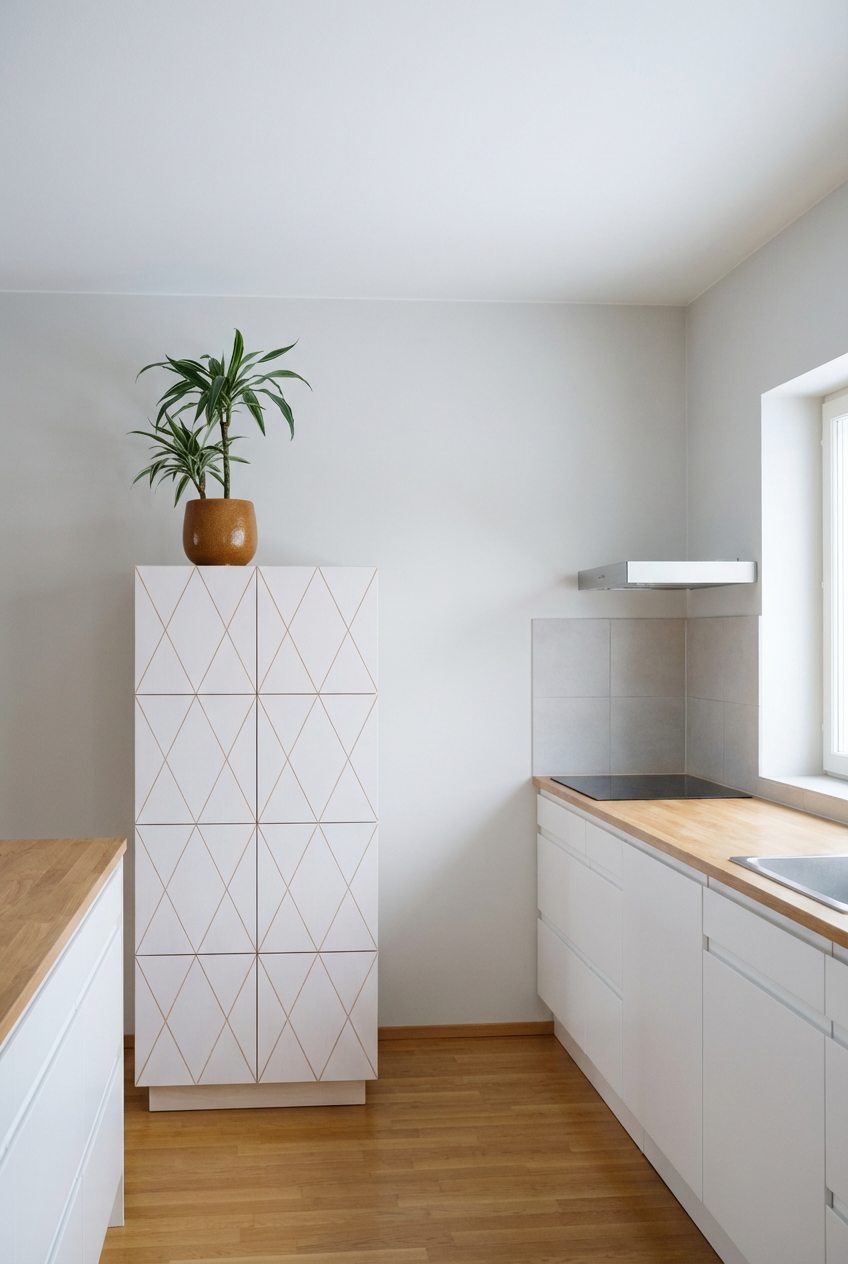 Sideboard Holz für Küche, Essbereich und Wohnzimmer - Morderner Stauraum Sideboard Romb in weiß