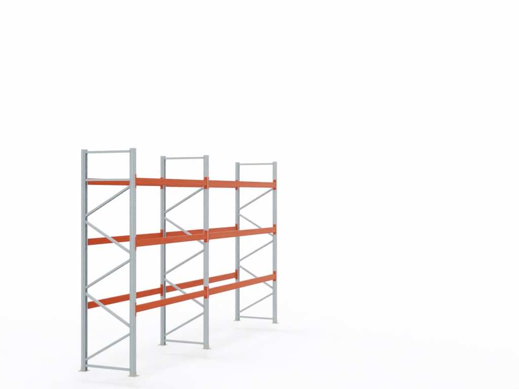 Palettenregal H 4 m | L 6,6 m | T 1,1 m | 28 Palettenplätze | DIN EN 15512