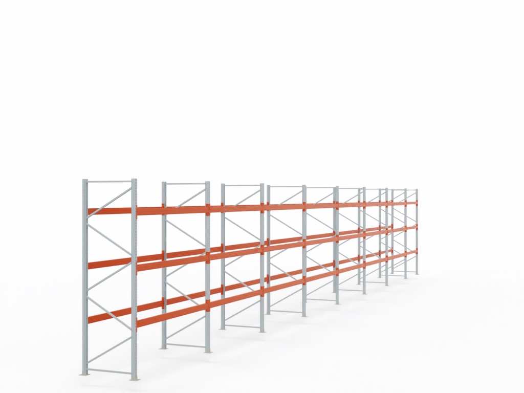 Palettenregal H 3,5 m | L 21,6 m | T 1,1 m | 92 Palettenplätze | DIN EN 15512