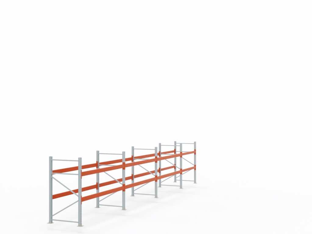 Palettenregal H 2 m | L 10,4 m | T 1,1 m | 33 Palettenplätze | DIN EN 15512