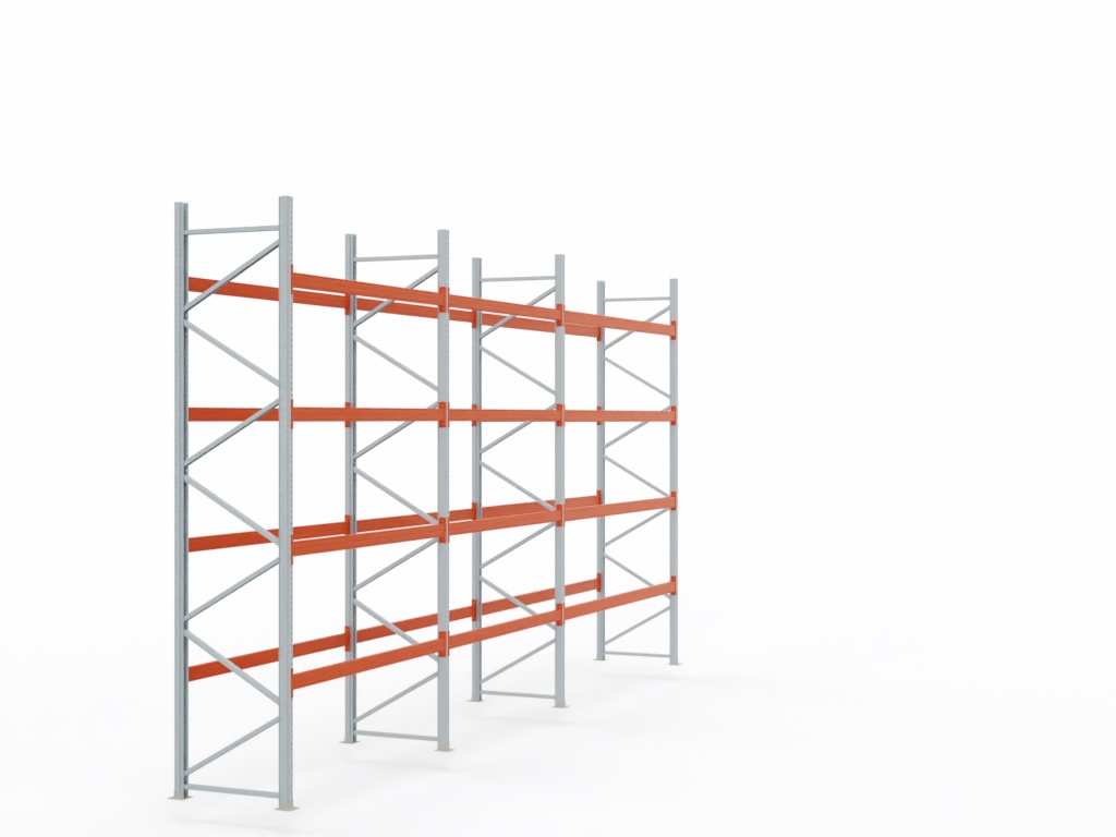 Palettenregal H 5 m | L 9,4 m | T 1,1 m | 50 Palettenplätze | DIN EN 15512