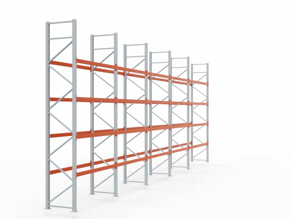 Palettenregal H 6 m | L 15 m | T 1,1 m | 80 Palettenplätze | DIN EN 15512