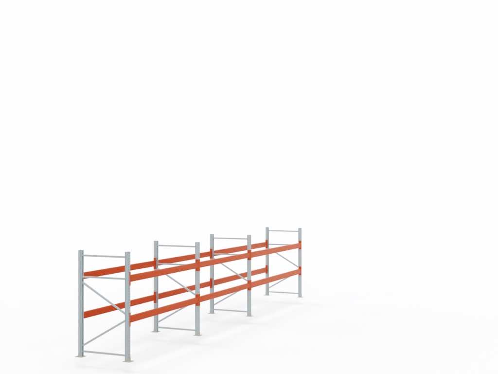 Palettenregal H 2 m | L 9,4 m | T 1,1 m | 30 Palettenplätze | DIN EN 15512