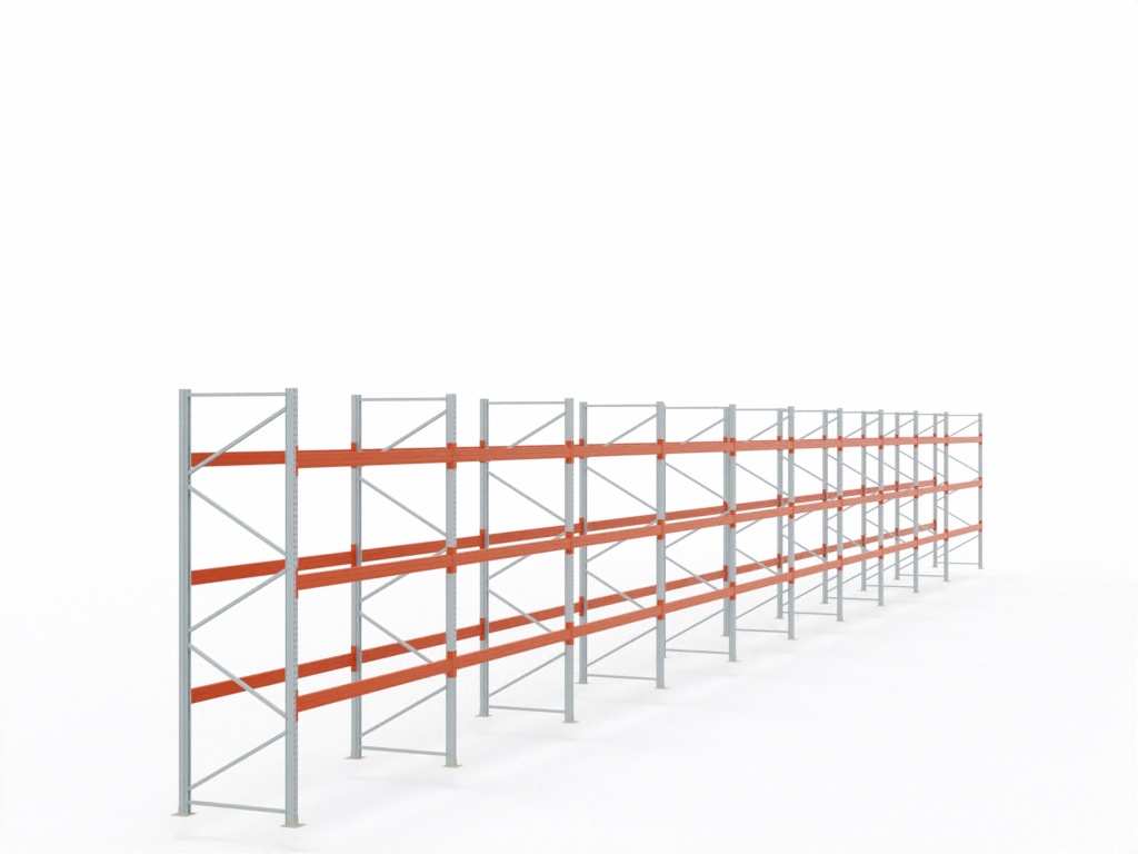 Palettenregal H 3,5 m | L 29 m | T 1,1 m | 124 Palettenplätze | DIN EN 15512