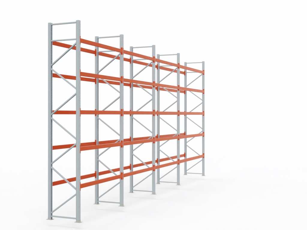 Palettenregal H 6 m | L 12,2 m | T 1,1 m | 78 Palettenplätze | DIN EN 15512