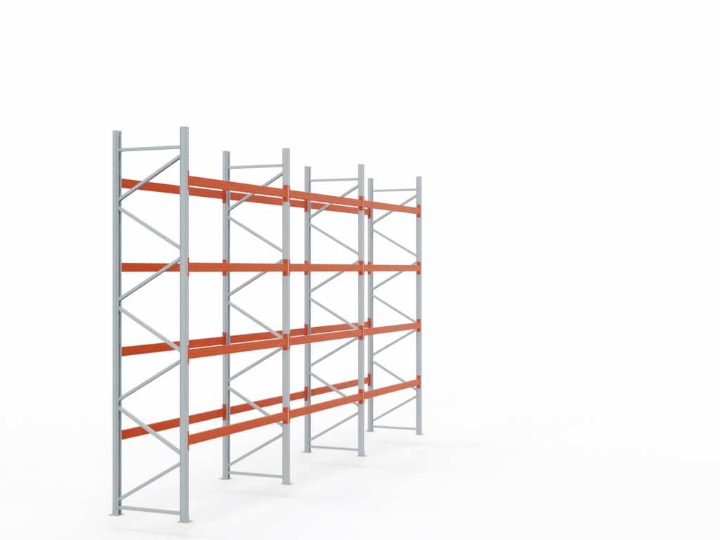 Palettenregal H 5 m | L 8,5 m | T 1,1 m | 45 Palettenplätze | DIN EN 15512