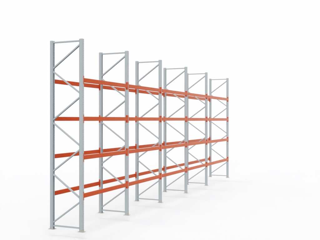 Palettenregal H 5,5 m | L 15 m | T 1,1 m | 80 Palettenplätze | DIN EN 15512