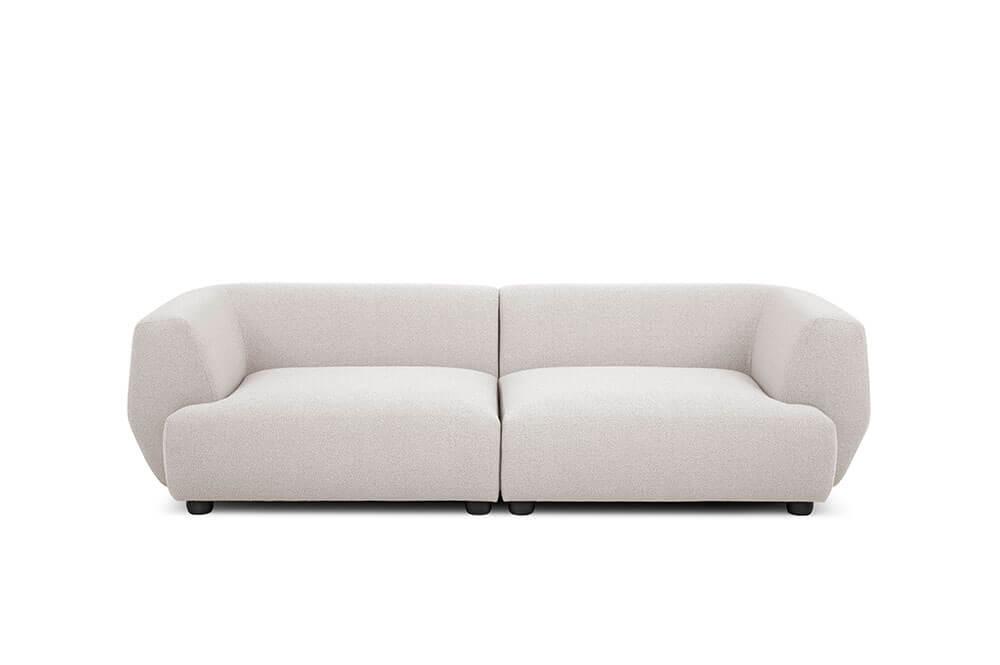 3er-Sofa Cava mit runden Formen weiß